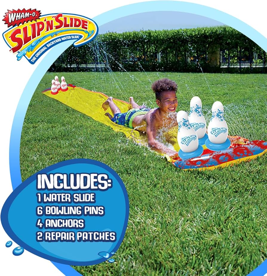 Amazon.com: Wham-O Slip 'N Slide 2-1 Double Header Bowling | Pins